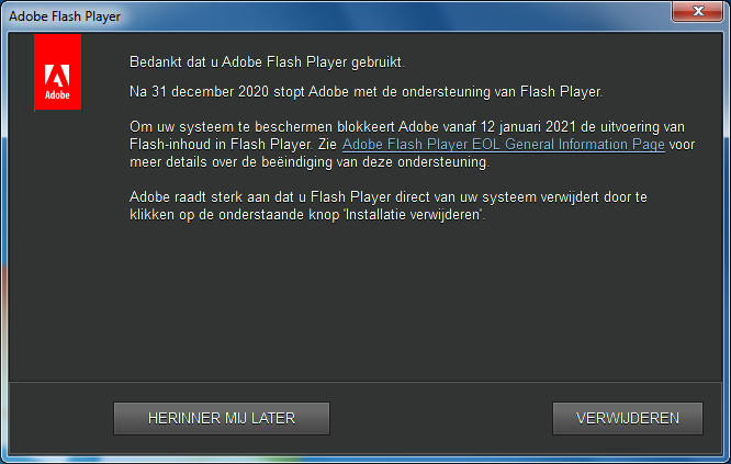 Adobe flash disabled